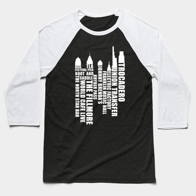 Music City Philadelphia - White Baseball T-Shirt by scornely